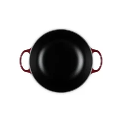 Marmites*LE CREUSET Marmite en Fonte 26 cm Garnet Bouton Doré Signature