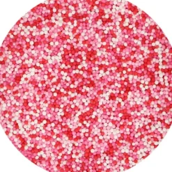 Décoration Comestible*FUNCAKES Mélange Mini-billes rouges, roses et blanches 80 g