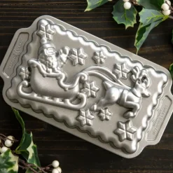 Moule Anti-adhésif|Moules À Gâteaux*NORDIC WARE Moule à Cake Traineau du Père-Noël Silver