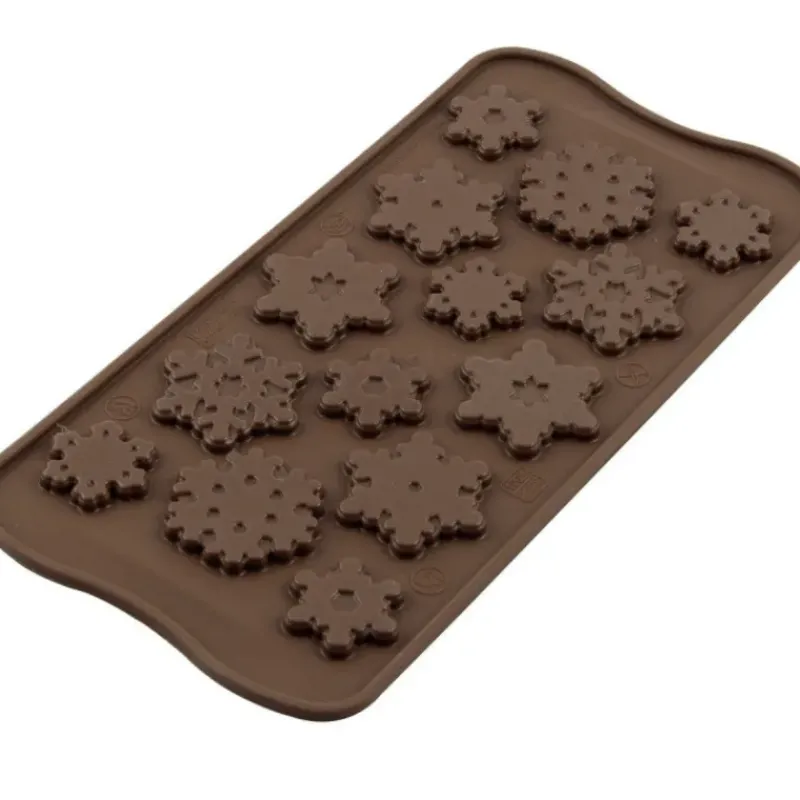 Moules À Chocolat|Moule Silicone*SILIKOMART Moule à Chocolat 14 Flocons Easy Choc - Silicone Spécial Chocolat