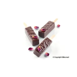 Moule Silicone*SILIKOMART Moule à glace silicone 10 barres rectangles avec bâtonnets