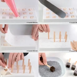 Moule Silicone*SILIKOMART Moule à glace silicone 30 mini Cubes avec bâtonnets