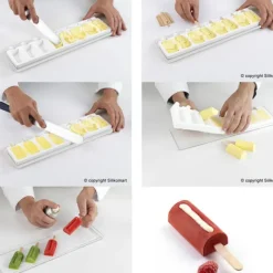 Moule Silicone*SILIKOMART Moule à glace silicone 16 mini Chic avec bâtonnets