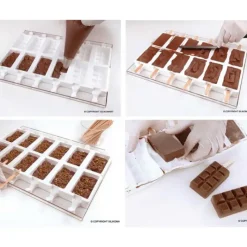 Moule Silicone*SILIKOMART Moule à glace silicone Choco 12 empreintes avec bâtonnets