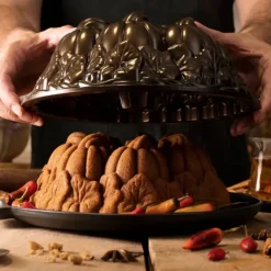 Moule Anti-adhésif|Moules À Gâteaux*NORDIC WARE Moule à Gâteau Bundt Citrouille Bronze