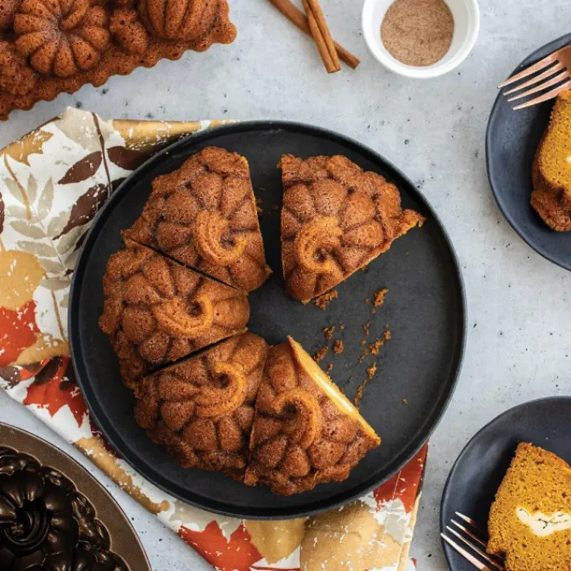 Moule Anti-adhésif|Moules À Gâteaux*NORDIC WARE Moule à Gâteau Bundt Citrouille Bronze