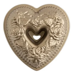 Moule Anti-adhésif|Moules À Gâteaux*NORDIC WARE Moule à Gâteau Bundt Cœur Floral Toffee