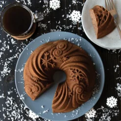 Moule Anti-adhésif|Moules À Gâteaux*NORDIC WARE Moule à Gâteau Bundt Let It Snow Silver