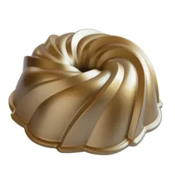 Moule Anti-adhésif|Moules À Gâteaux*NORDIC WARE Moule à Gâteau Bundt Tourbillon Gold