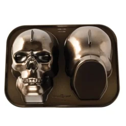 Moule Anti-adhésif|Moules À Gâteaux*NORDIC WARE Moule à Gâteau 3D Tête de Mort Bronze