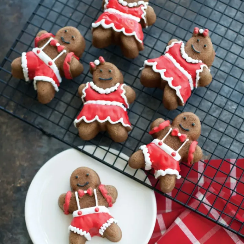 Moule Anti-adhésif|Moules À Gâteaux*NORDIC WARE Moule à Gâteaux Bonhommes Pain d'Épices (x6) Silver