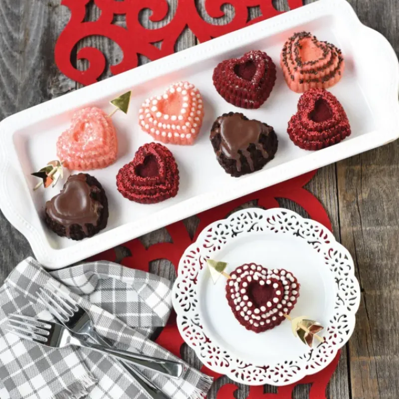 Moule Anti-adhésif|Moules À Gâteaux*NORDIC WARE Moule à Gâteaux Cœurs à Étages (x6) Toffee