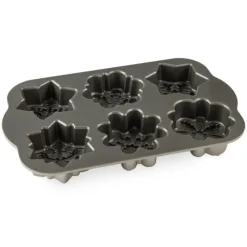 Moule Anti-adhésif|Moules À Gâteaux*NORDIC WARE Moule à Gâteaux Flocons de Neige (x6) Silver