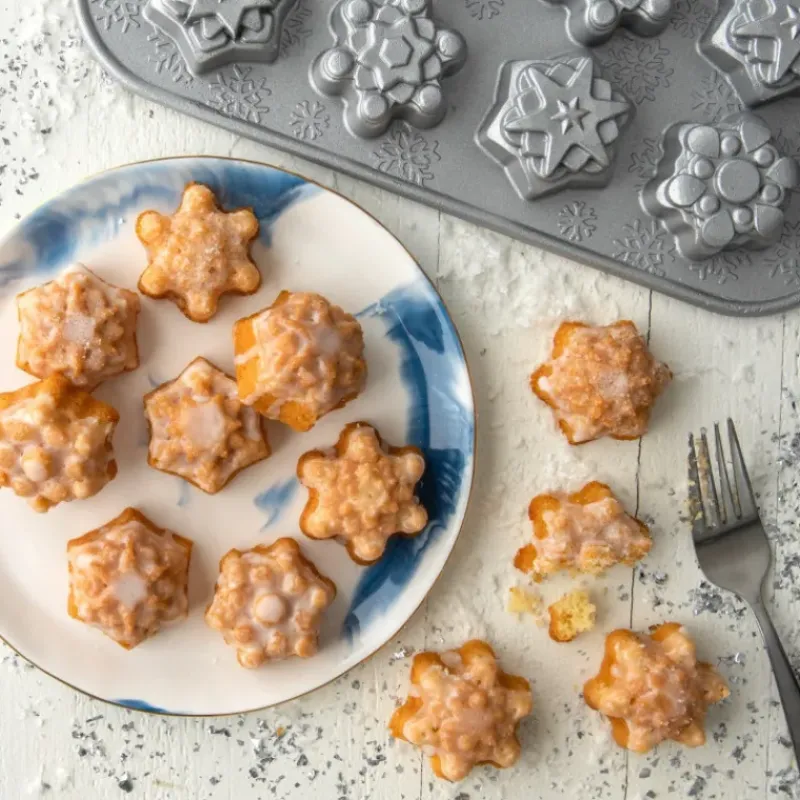 Moule Anti-adhésif|Moules À Gâteaux*NORDIC WARE Moule à Gâteaux Flocons de Neige (x12) Silver