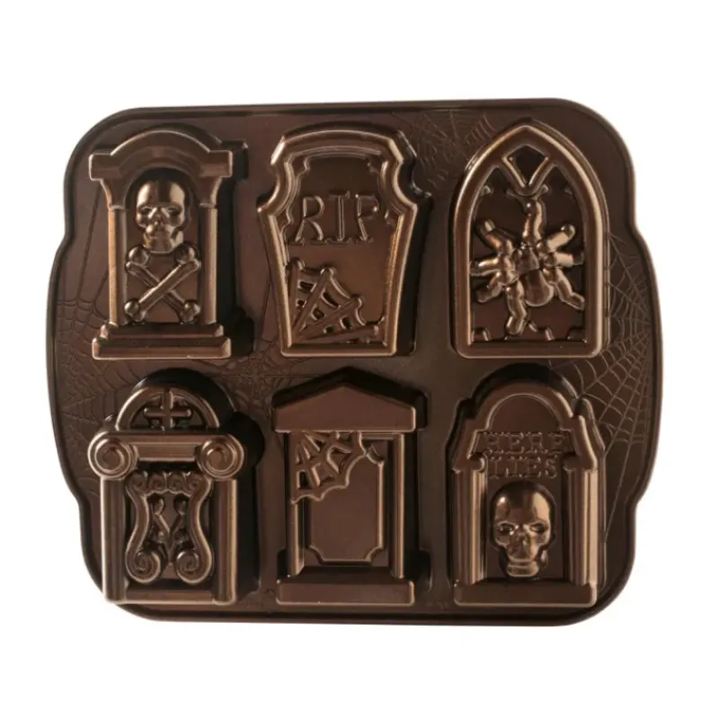 Moule Anti-adhésif|Moules À Gâteaux*NORDIC WARE Moule à Gâteaux Pierres Tombales (x6) Bronze