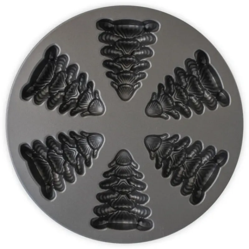Moule Anti-adhésif|Moules À Gâteaux*NORDIC WARE Moule à Gâteaux Sapins (x6) Silver