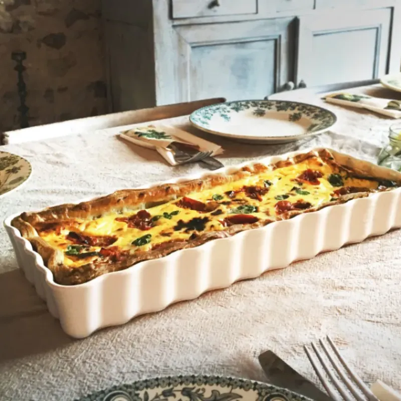 Plat De Cuisson|Moules À Gâteaux*EMILE HENRY Moule à Tarte Rectangulaire en Céramique 15 x 36 cm Argile