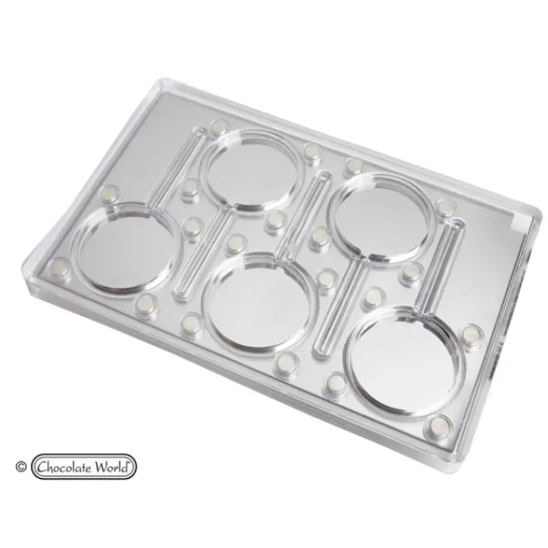 Moules À Chocolat*CHOCOLATE WORLD Moule Chocolat Aimanté Sucette Rond (x5)