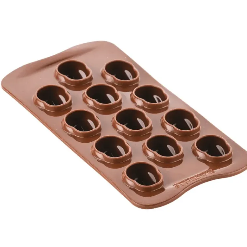 Moule Silicone*SILIKOMART Moule Chocolat Tête de Mort Halloween 12 Empreintes