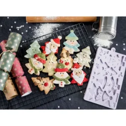 Moule Silicone*KAREN DAVIES Moule en Silicone 4 Personnages Sapin de Noël