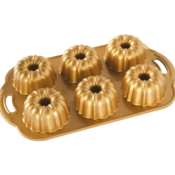 Moule Anti-adhésif|Moules À Gâteaux*NORDIC WARE Moule Mini Bundt Anniversaire (x6) Gold
