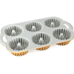 Moule Anti-adhésif|Moules À Gâteaux*NORDIC WARE Moule Mini Bundt Brilliance (x6) Gold