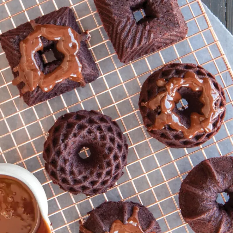 Moule Anti-adhésif|Moules À Gâteaux*NORDIC WARE Moule Mini Bundt Geo (x6) Gold