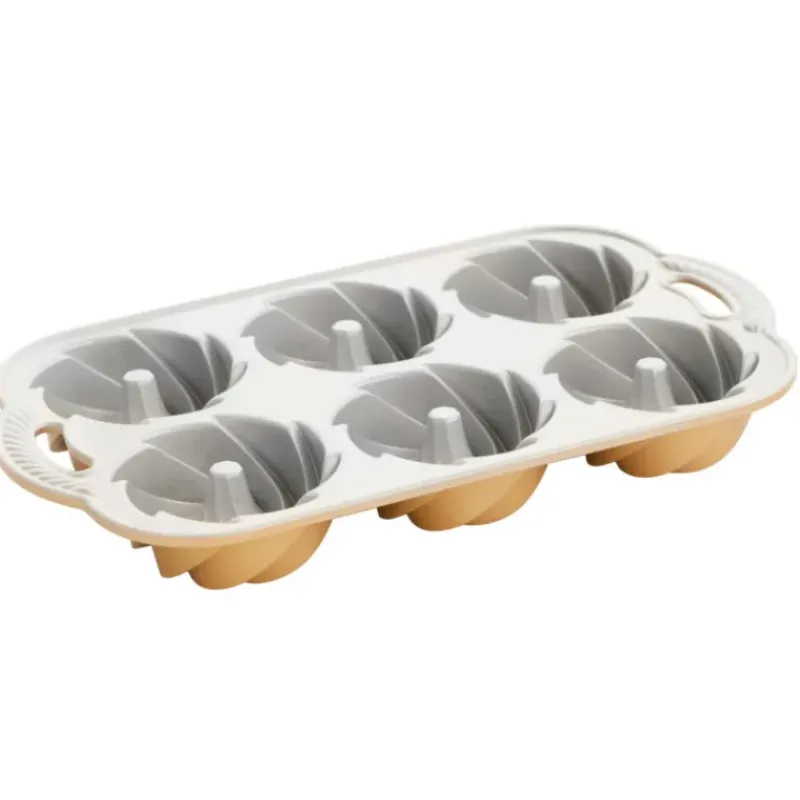 Moule Anti-adhésif|Moules À Gâteaux*NORDIC WARE Moule Mini Bundt Héritage (x6) Gold