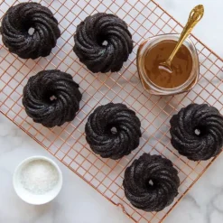 Moule Anti-adhésif|Moules À Gâteaux*NORDIC WARE Moule Mini Bundt Tourbillon (x6) Gold