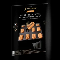 Moule Anti-adhésif|Moule Silicone*FLEXIPAN DEMARLE Moule Silicone 12 Barquettes 9 x 4,5 cm