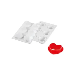 Moule Silicone*SILIKOMART Moule Silicone 6 Coeurs Origami 82,6 x 74 x h35 mm 110ml Professional