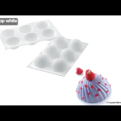 Moule Silicone*SILIKOMART Moule Silicone 6 Demi Sphères Vrillées Ø 75 mm Professional