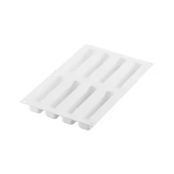 Moule Silicone|Moules À Gâteaux*SILIKOMART Moule Silicone Éclairs Stripe 13 x 2,8 cm x H 2,8 cm (x8) Professional