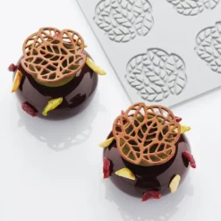 Moules À Chocolat|Décoration Comestible*PAVONI Moule Silicone Décor Feuilles Ø 5 x H 0,2 cm (x15)