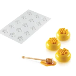 Moule Silicone|Moules À Gâteaux*SILIKOMART Moule Silicone Décor Miel Ø 4,5 cm x H 0,8 cm (x15) Professional
