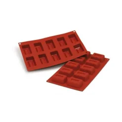 Moule Silicone*MALLARD FERRIERE Moule Silicone Savarin Rectangle 6,1 x 4 cm x H 2,6 cm (x10) Silikomart