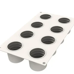 Emporte Pièce - Découpoir Pâtisserie|Moule Silicone*SILIKOMART Moule Silicone Sweet Layers avec Emporte-Pièce Ø 5,5 x H 5,5 cm (x8)
