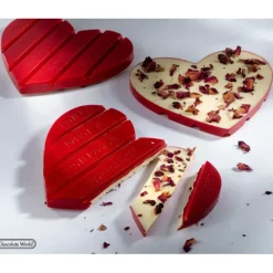 Moules À Chocolat*CHOCOLATE WORLD Moule Tablette Chocolat Cœur 12,5 x 11 cm (x2)