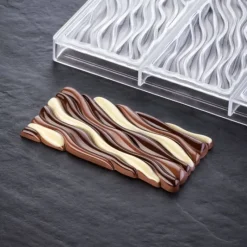 Moules À Chocolat*PAVONI Moule Tablette Chocolat Fluid Vallée 15,4 x 7,7 x H 1,1 cm (x3)