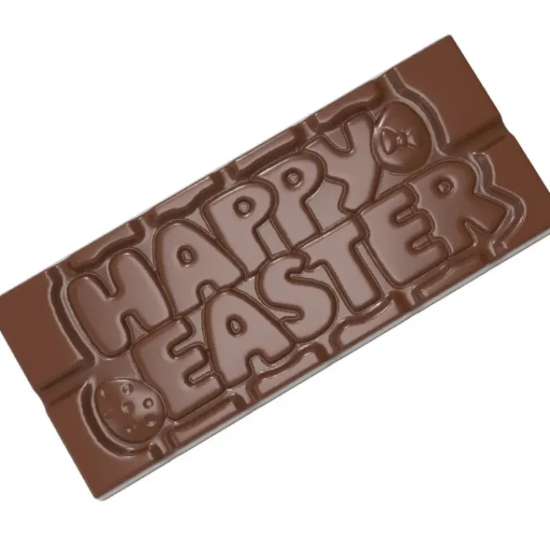 Moules À Chocolat*CHOCOLATE WORLD Moule Tablette Chocolat Happy Easter 11,8 x 5 cm (x4)