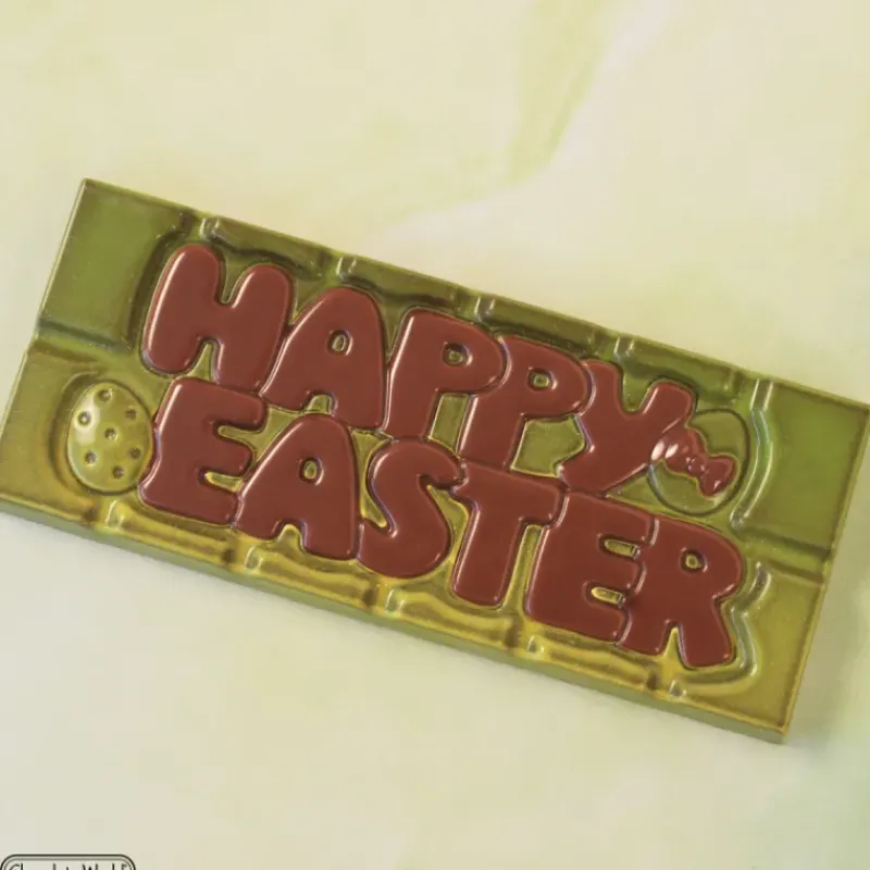 Moules À Chocolat*CHOCOLATE WORLD Moule Tablette Chocolat Happy Easter 11,8 x 5 cm (x4)