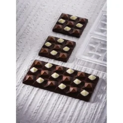 Moules À Chocolat*PAVONI Moule Tablette Chocolat Moulin 15,4 x 7,7 cm x H 1,4 cm (x3)