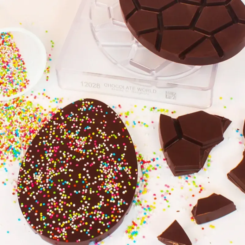 Moules À Chocolat*CHOCOLATE WORLD Moule Tablette Chocolat Œuf de Pâques 14 x 9,2 cm (x2)