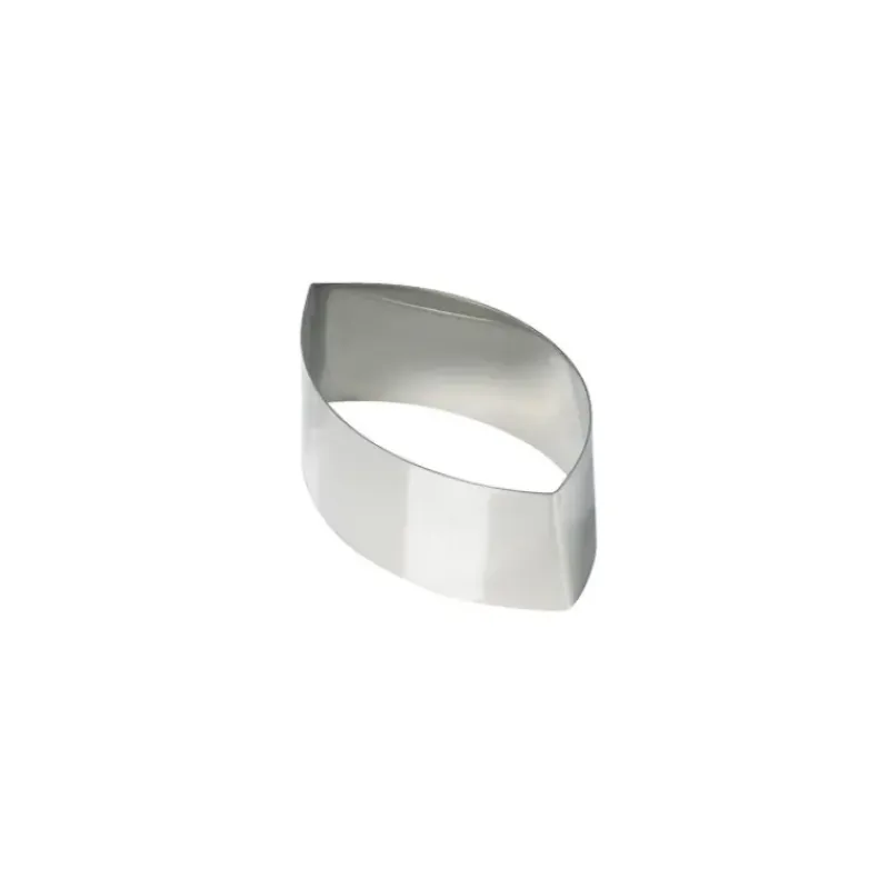 Cercle À Patisserie*MALLARD FERRIERE Nonnette Ovale Pointu Inox 9 cm H 3 cm