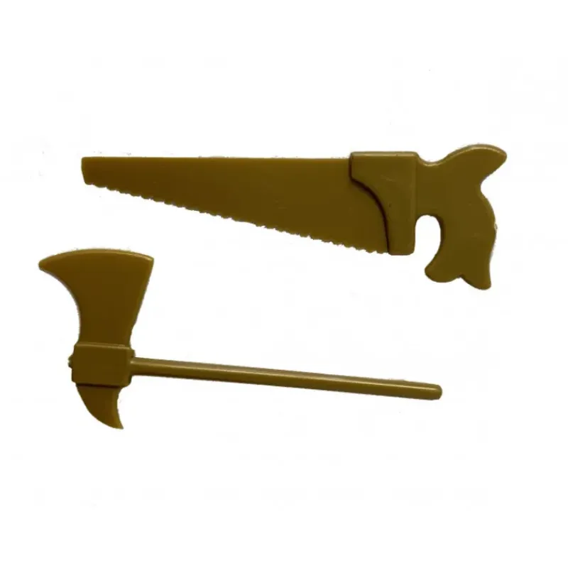 Décoration Gâteau*NORDIA Outils Haches et Scies Or Mat x100