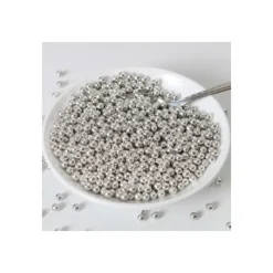 Décoration Comestible*FUNCAKES Perles de Sucre Argent Métallique 80g