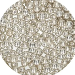 Décoration Comestible*FUNCAKES Perles de sucre 8mm Argenté 80g