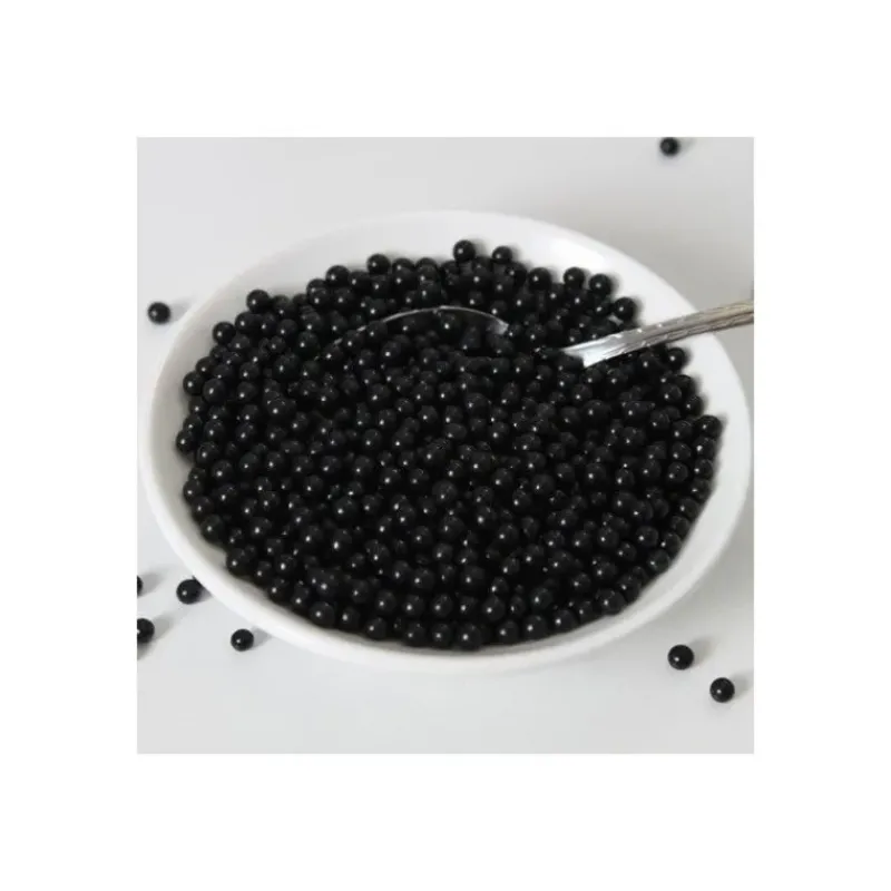 Décoration Comestible*FUNCAKES Perles de sucre Noir Brillant 80g