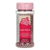 Décoration Comestible*FUNCAKES Perles de sucre Rose Métallique 80g