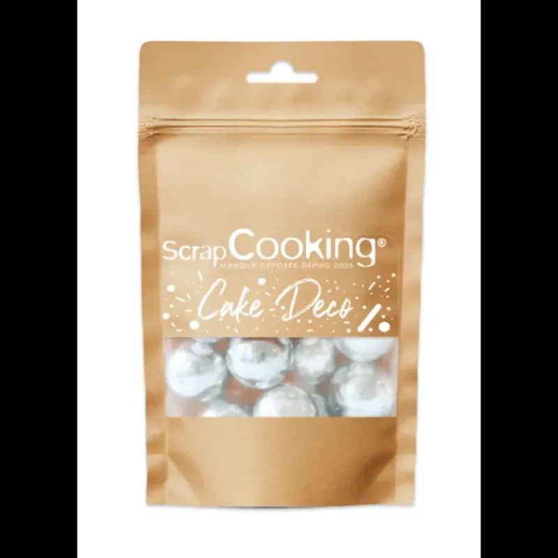 Décoration Comestible*SCRAPCOOKING Perles XXL Argentées Croustillantes 55 g